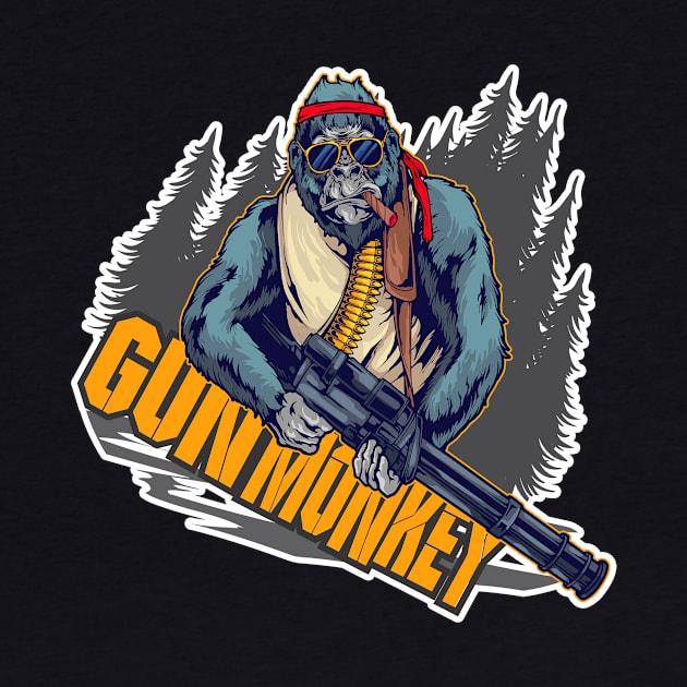 Gun Monkey First Blood by Wooly Bear Designs